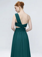 One-Shoulder Side Cut-Out Bridesmaid Dress 