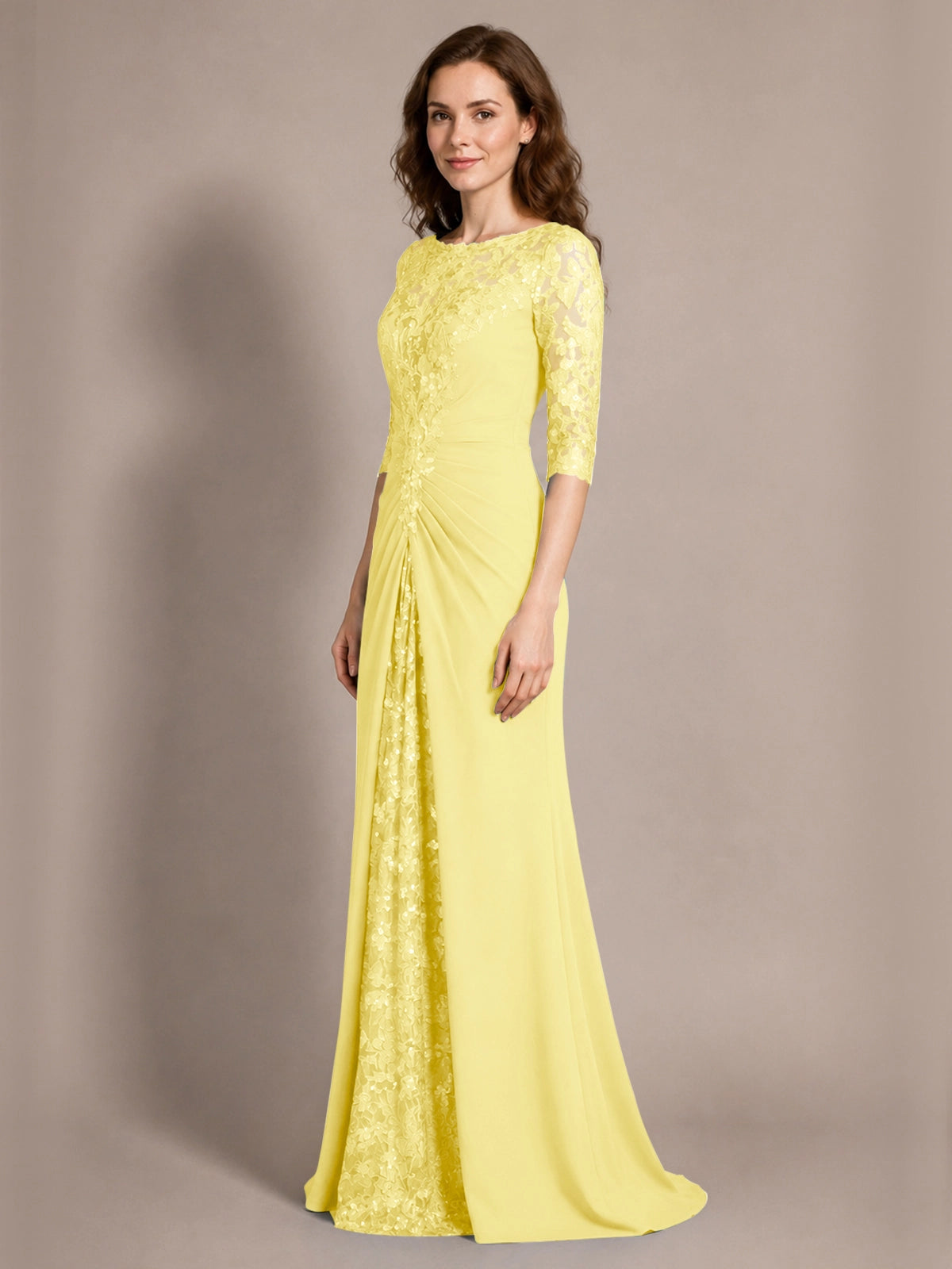 Lace Mother of the Bride Dress with Applique 