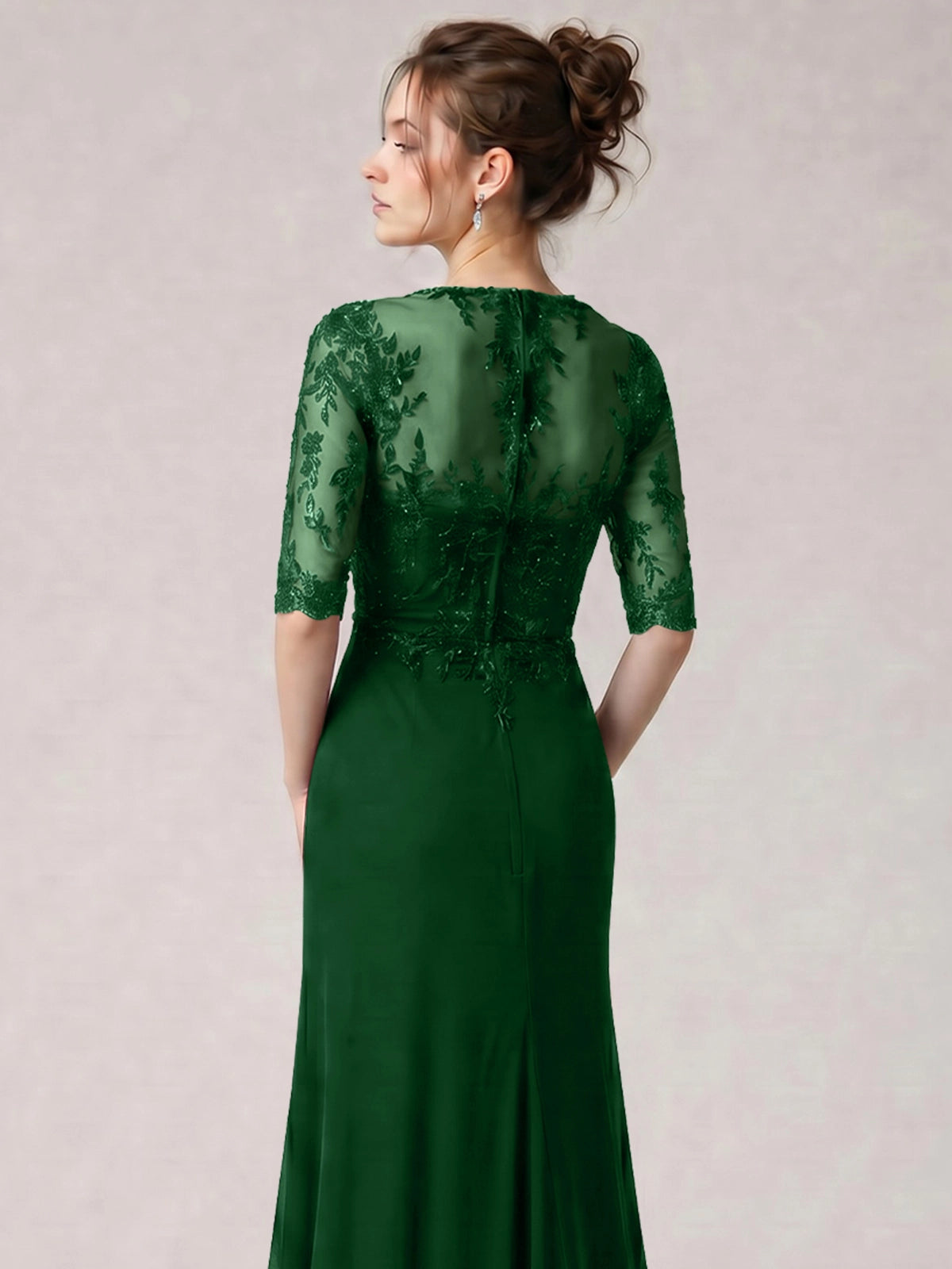 Lace Mother of the Bride Dress with Half Sleeves