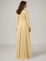 A-line Mother of the Bride Dress with Appliques