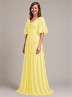 Cowl Neck Mother of the Bride Dress with Applique 