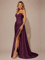 Silk-like Prom Dress with Appliques