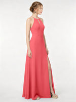 Chiffon Bridesmaid Dress with Halter 