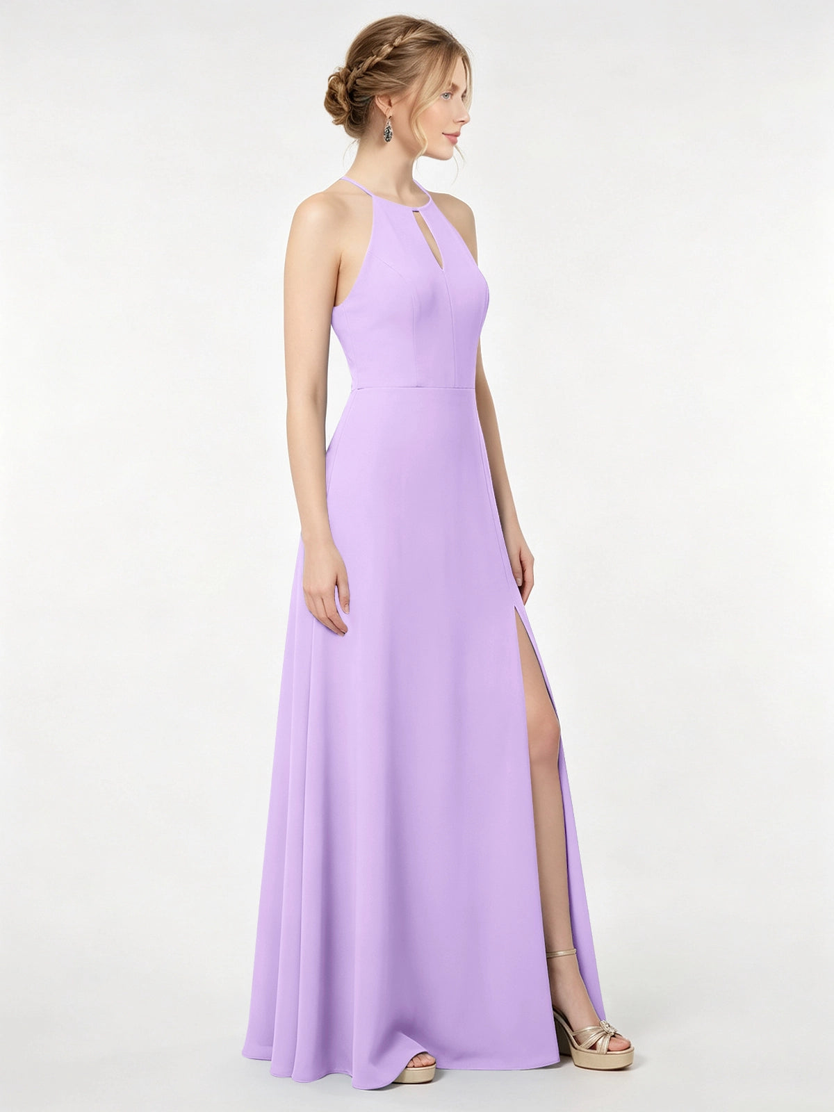 Chiffon Bridesmaid Dress with Halter 