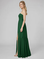 Strapless Bridesmaid Dress with Slit 