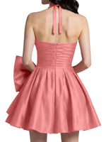 Halter Oversized Bow Mini Dress 