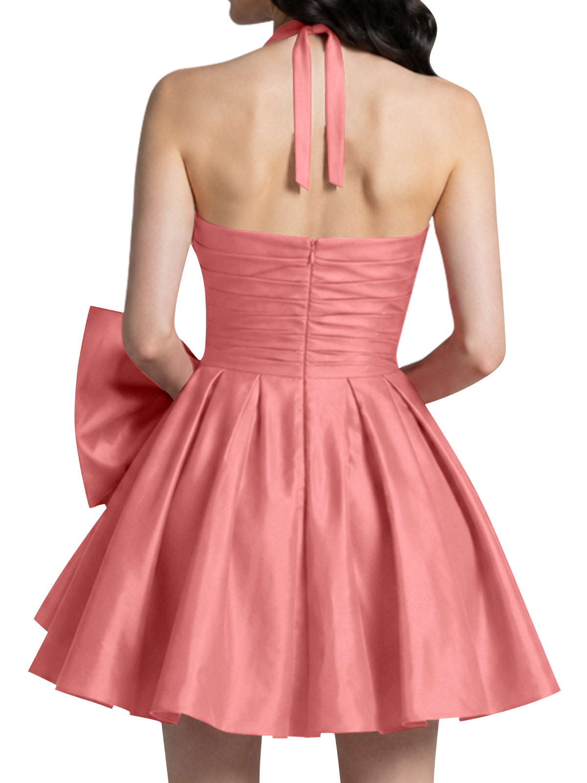 Halter Oversized Bow Mini Dress 
