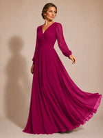 Chiffon Mother of the Bride Dress with Long Sleeves 