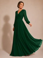 Chiffon Mother of the Bride Dress with Long Sleeves 