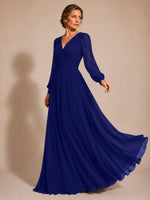 Chiffon Mother of the Bride Dress with Long Sleeves 