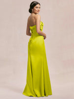 Satin Bow Accent Bridesmaid Dress 