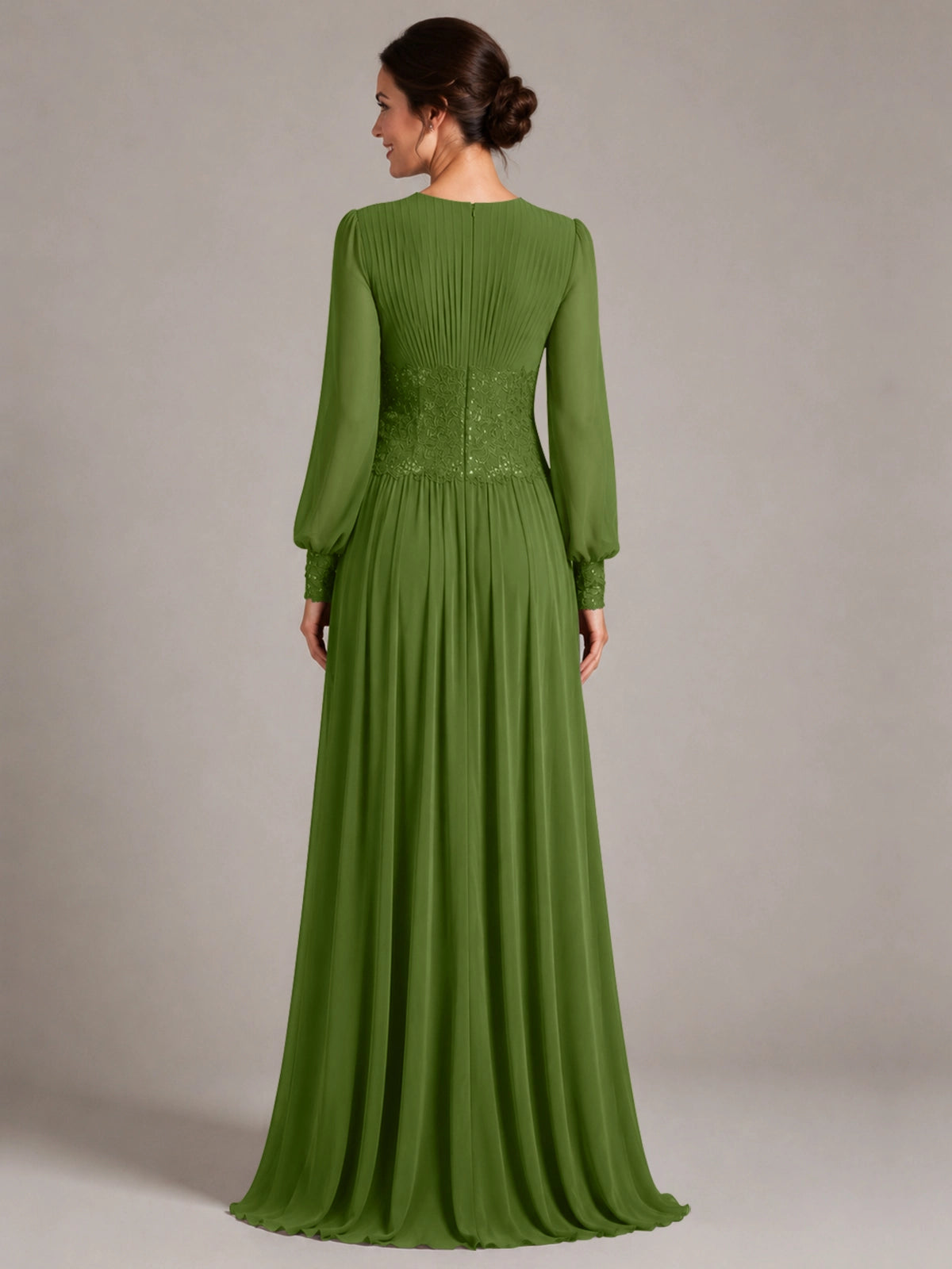 Chiffon Mother of the Bride Dress with Jewel Neckline 