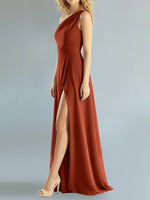 One-Shoulder Bridesmaid Dress with Slit