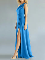 One-Shoulder Bridesmaid Dress with Slit