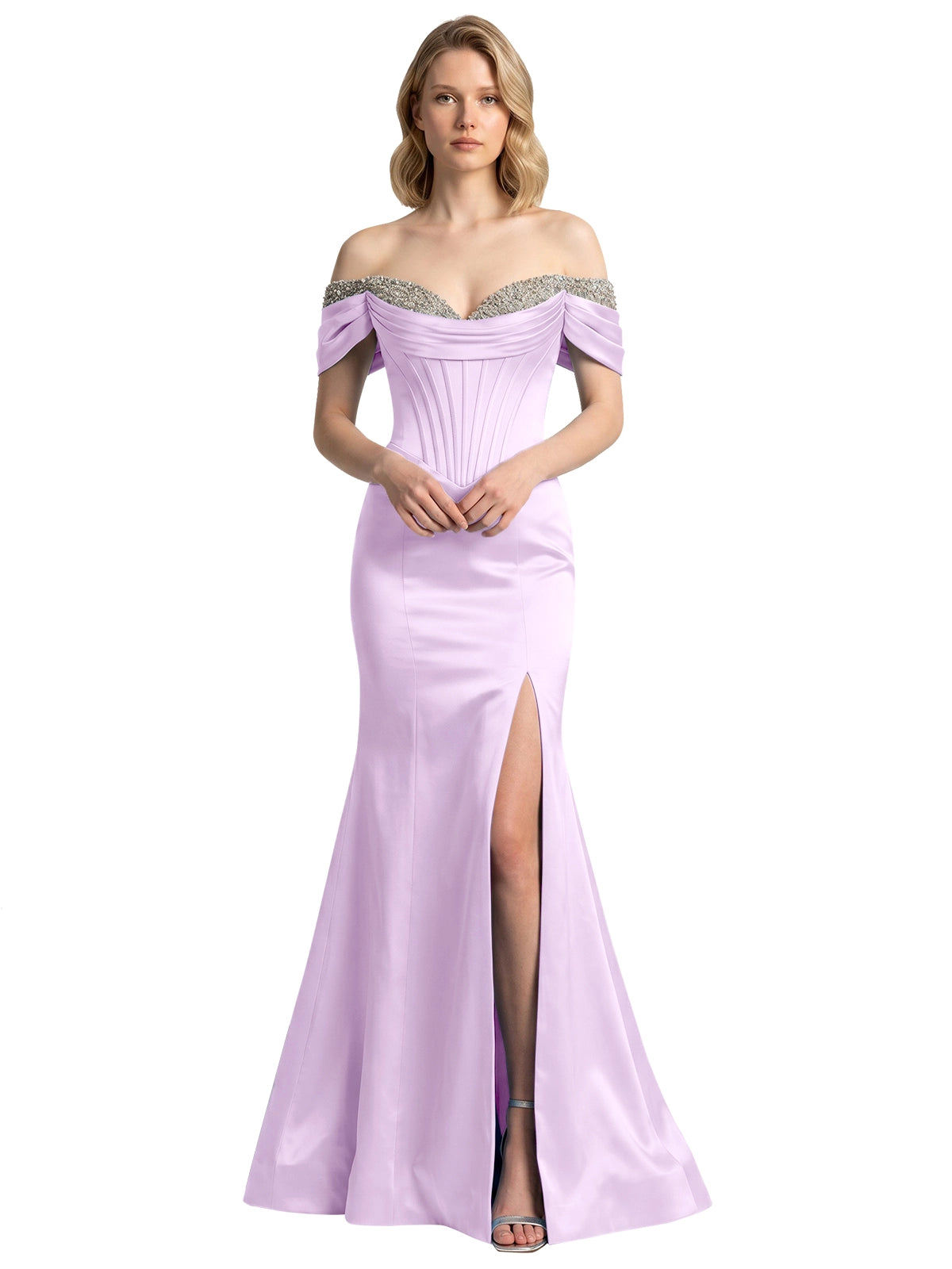Corset Beaded Trumpet Prom Dress 