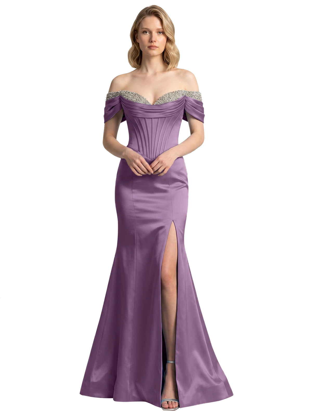 Corset Beaded Trumpet Prom Dress 