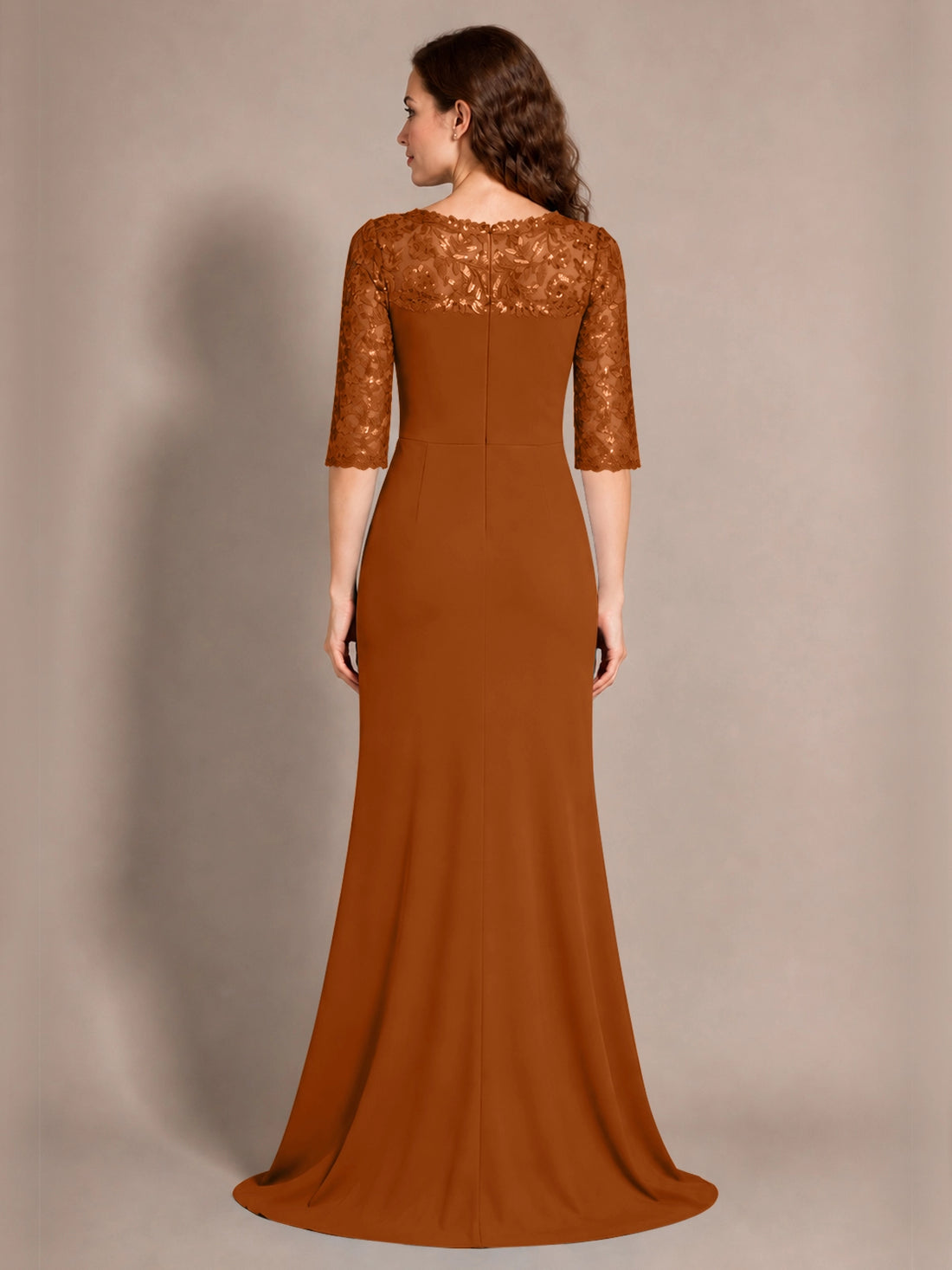 Lace Mother of the Bride Dress with Applique 