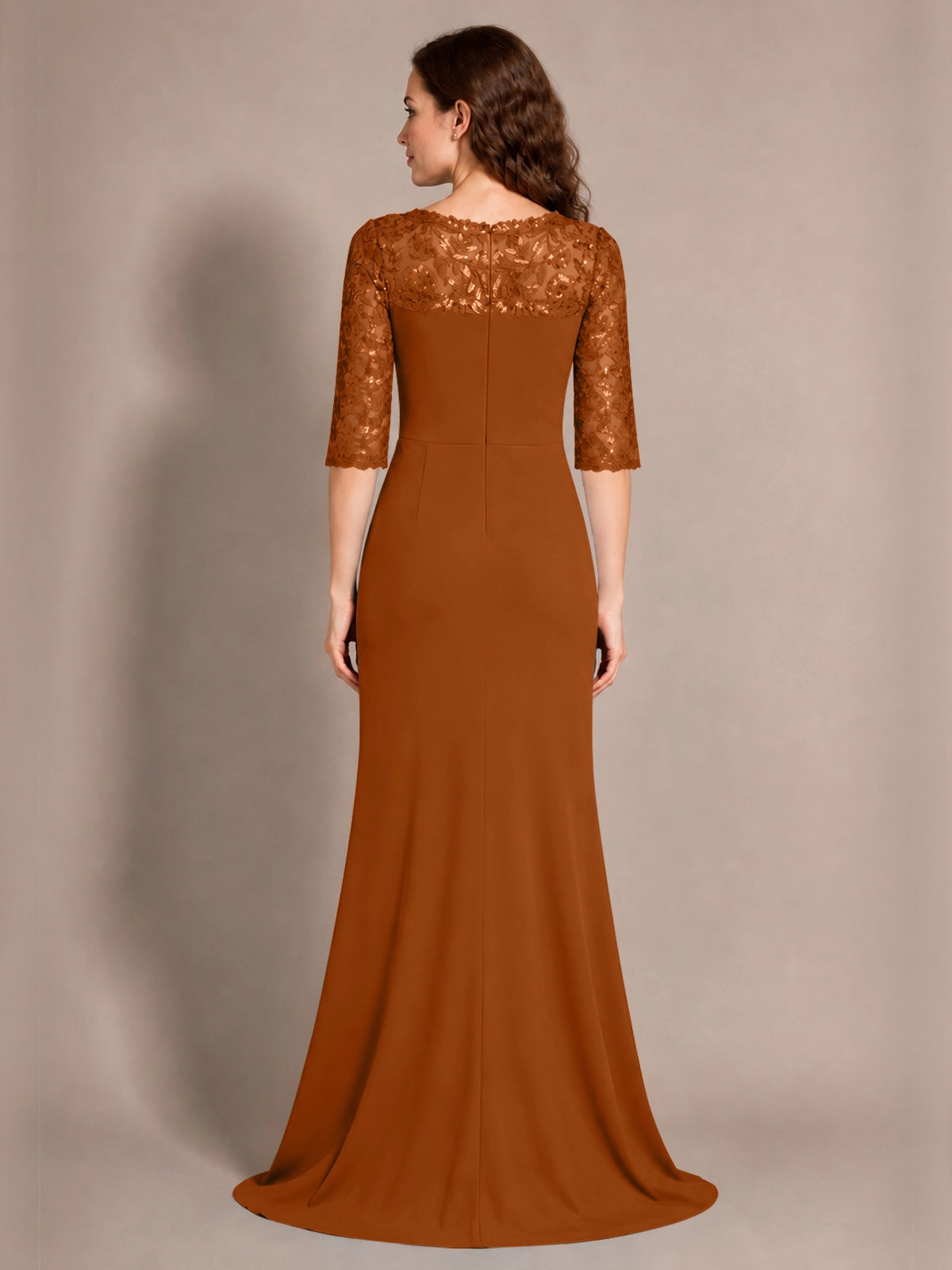 Lace Mother of the Bride Dress with Applique 