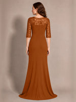 Lace Mother of the Bride Dress with Applique 