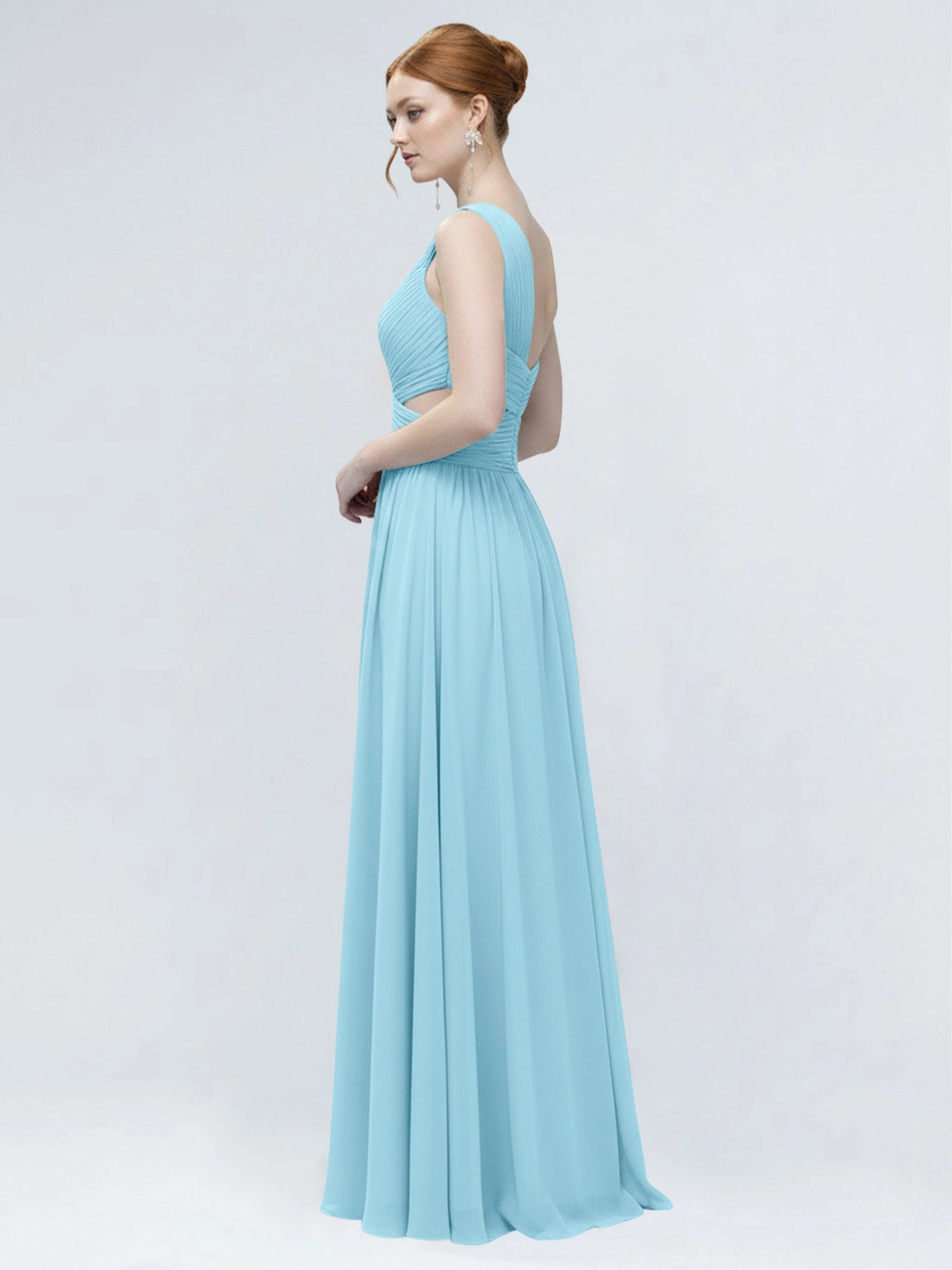 One-Shoulder Side Cut-Out Bridesmaid Dress 