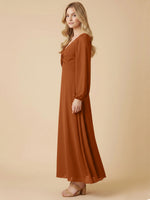A-line Bridesmaid Dress with Long Sleeves 