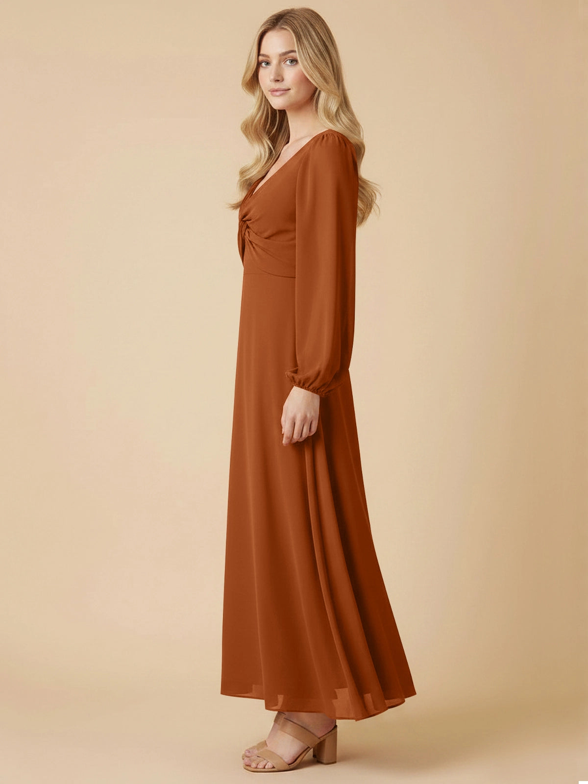 A-line Bridesmaid Dress with Long Sleeves 