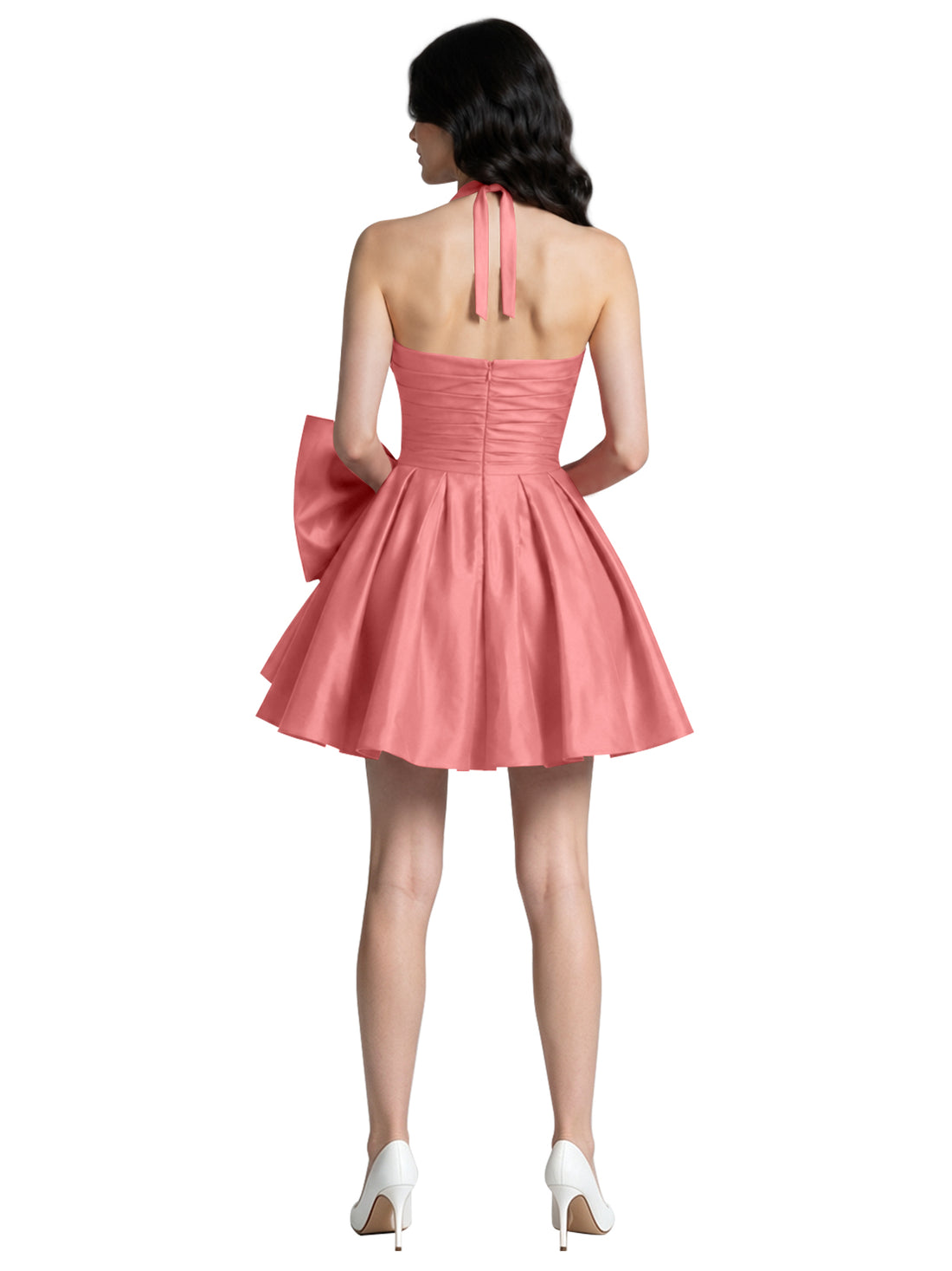 Halter Oversized Bow Mini Dress 