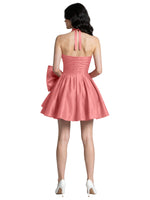 Halter Oversized Bow Mini Dress 