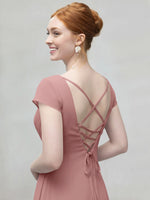 Flowy Ruffle Sheath Bridesmaid Dress 