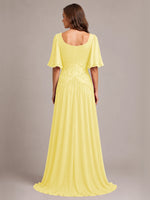 Cowl Neck Mother of the Bride Dress with Applique 