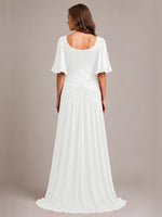 Cowl Neck Mother of the Bride Dress with Applique 