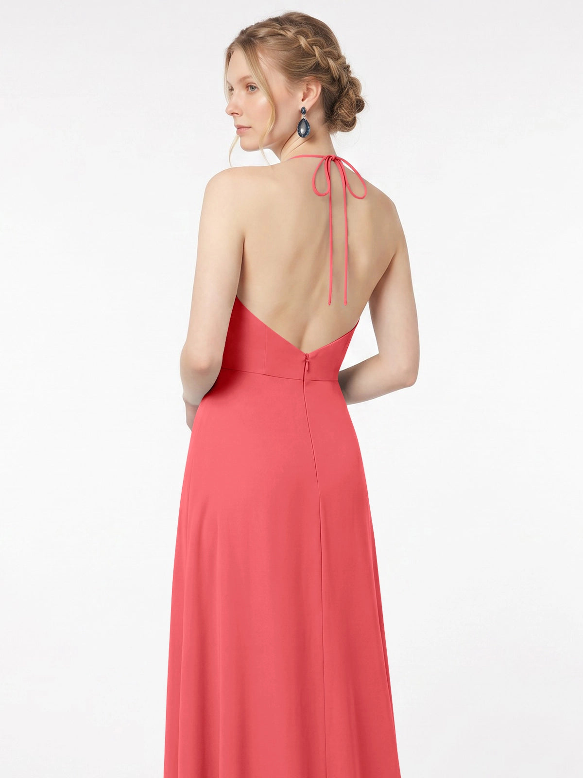 Chiffon Bridesmaid Dress with Halter 