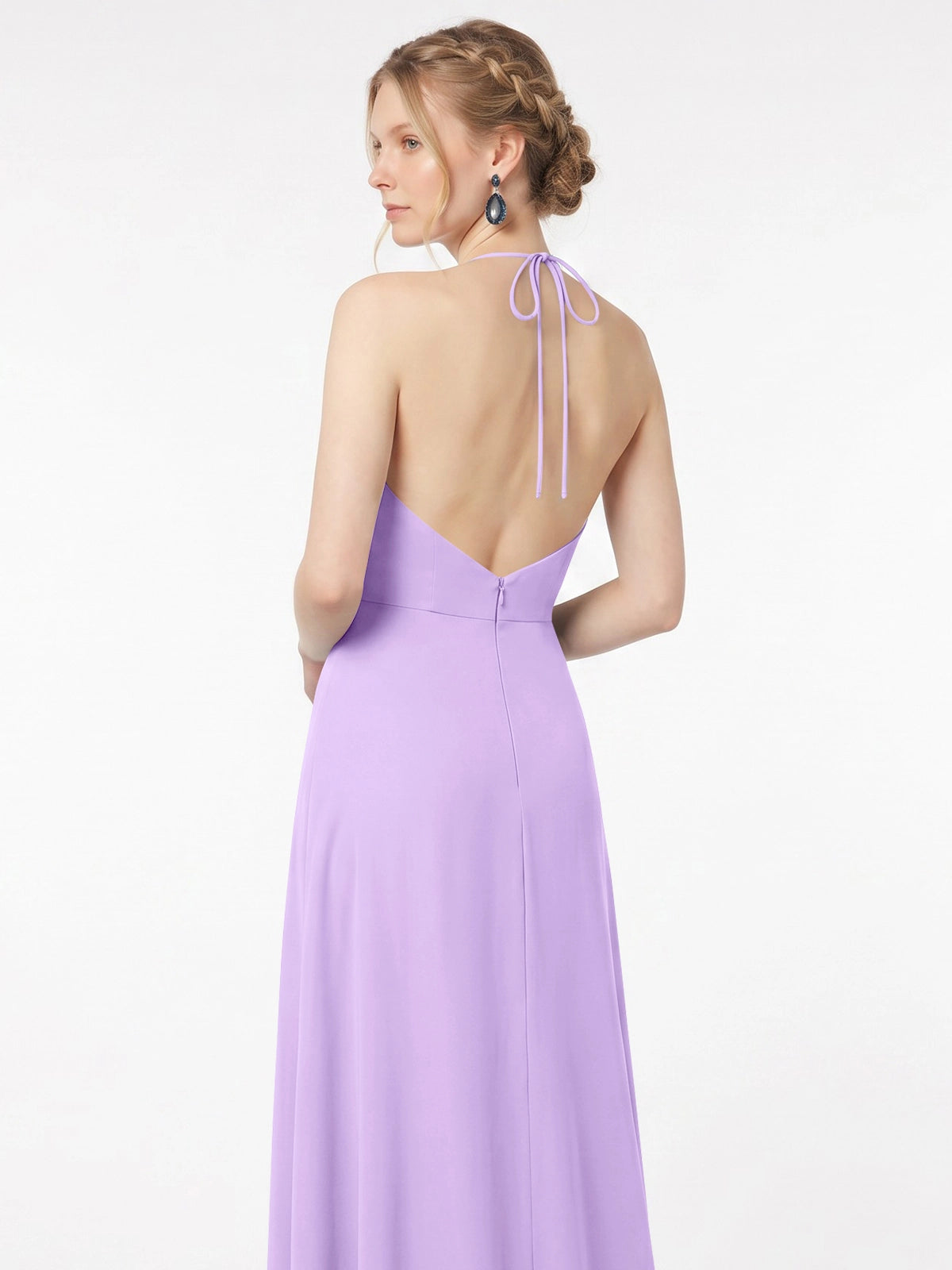 Chiffon Bridesmaid Dress with Halter 