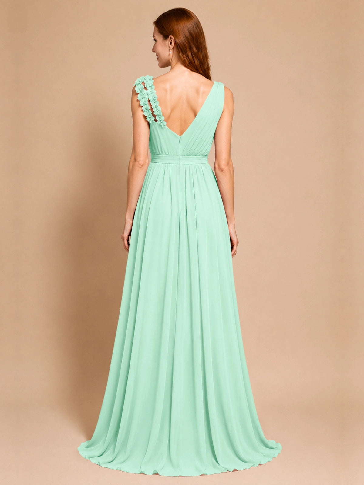 Chiffon Prom Dress with Appliques