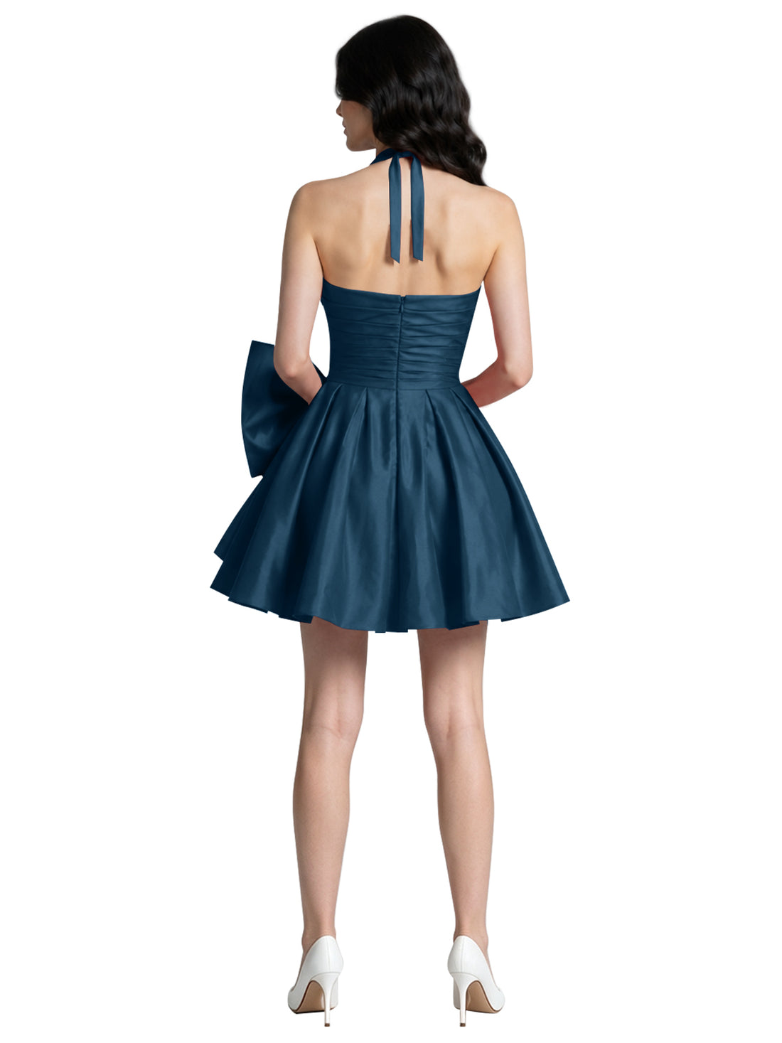 Halter Oversized Bow Mini Dress 