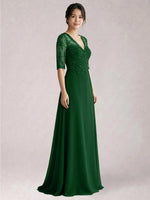 Lace Mother of the Bride Dress with Half Sleeves
