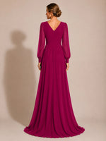 Chiffon Mother of the Bride Dress with Long Sleeves 