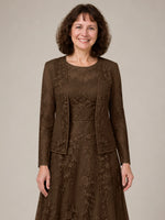 A-line Mother of the Bride Dress with Lace 