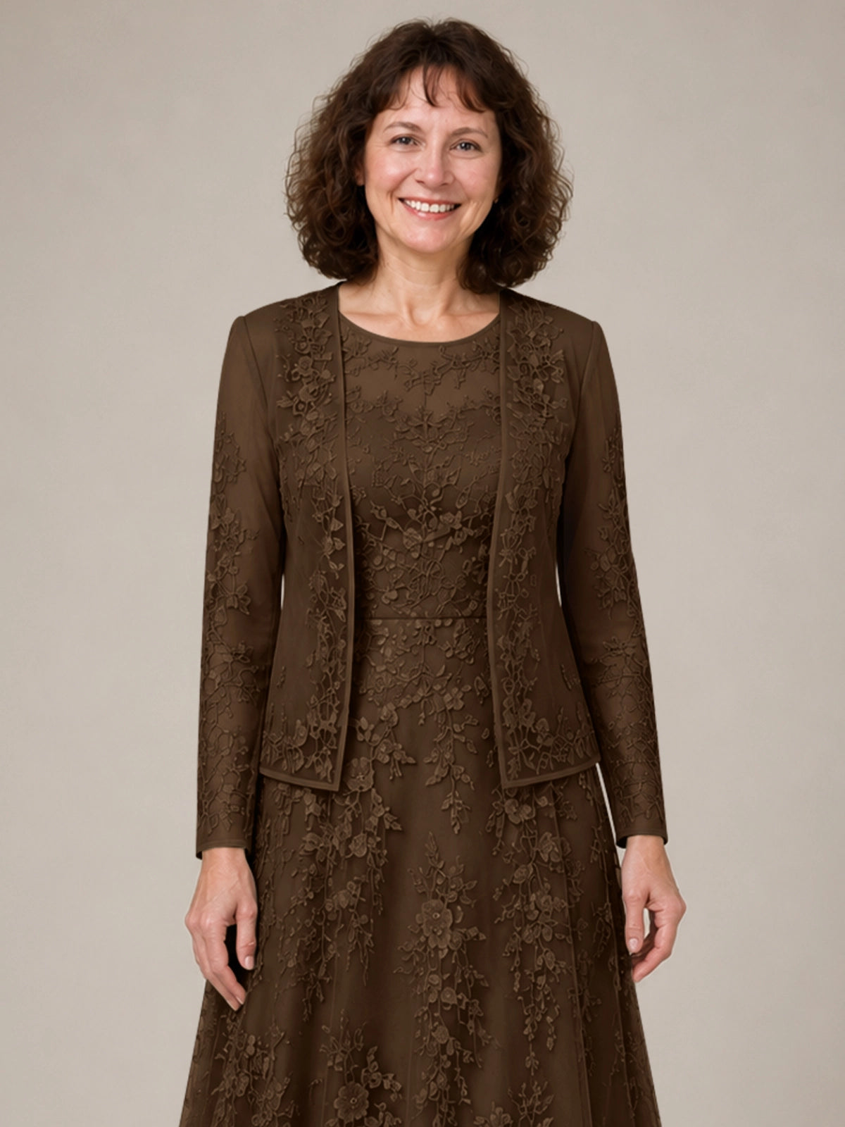 A-line Mother of the Bride Dress with Lace 