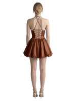 Beading Bubble Hem Mini Dress 