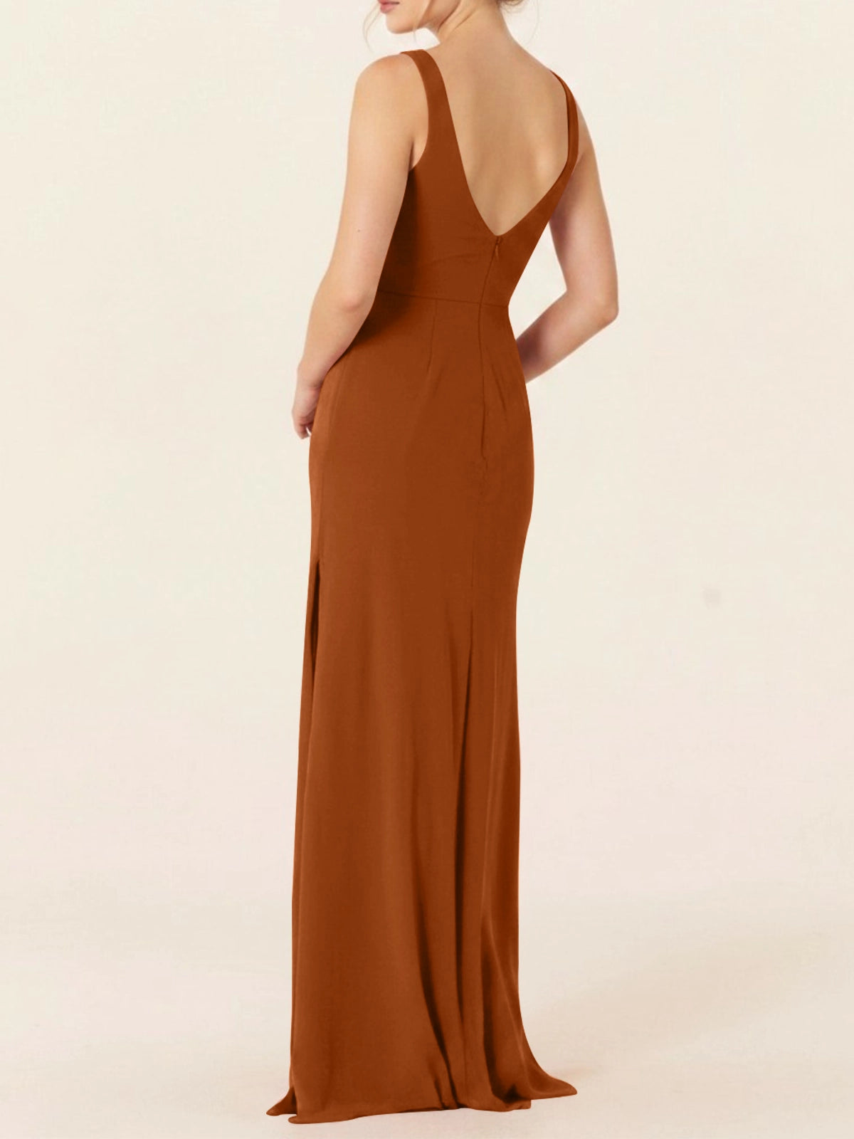 Chiffon Bridesmaid Dress with Slit 