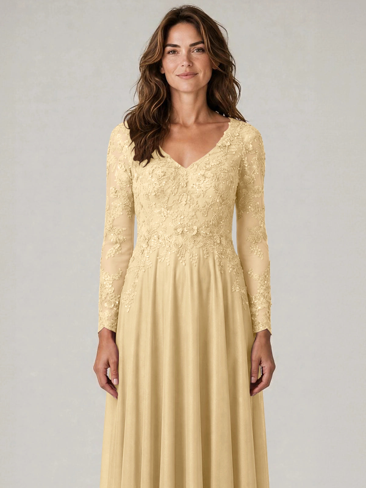A-line Mother of the Bride Dress with Appliques