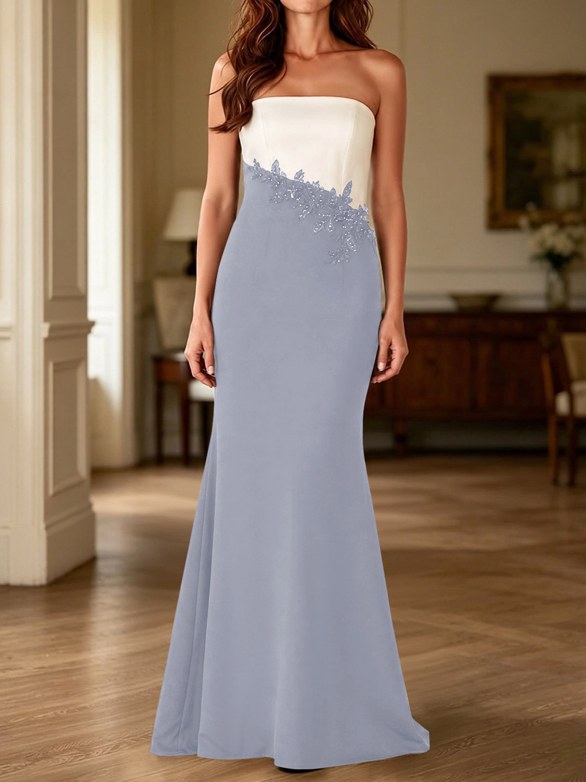 Trumpet Mother of the Bride Dress with Appliques