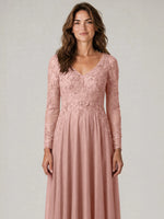 A-line Mother of the Bride Dress with Appliques