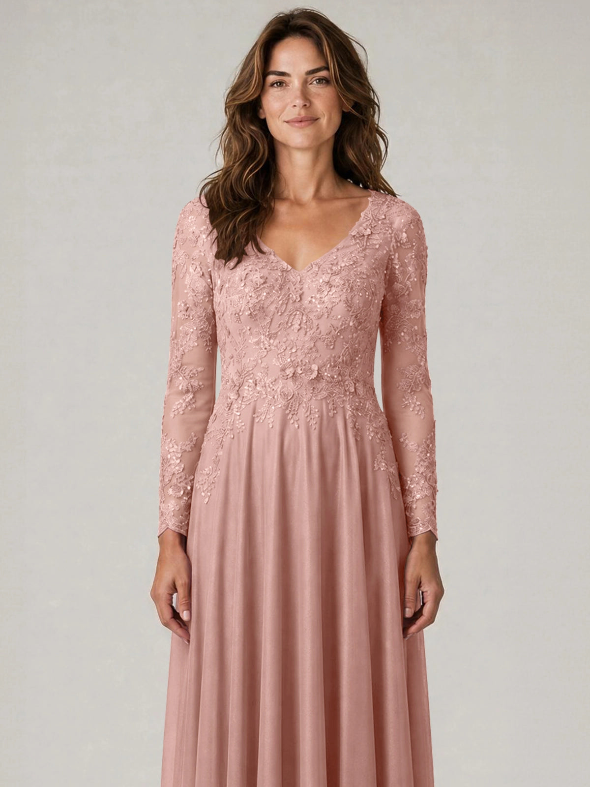A-line Mother of the Bride Dress with Appliques