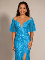 Mermaid Mother of the Bride Dress with V-neck 