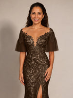 Mermaid Mother of the Bride Dress with V-neck 