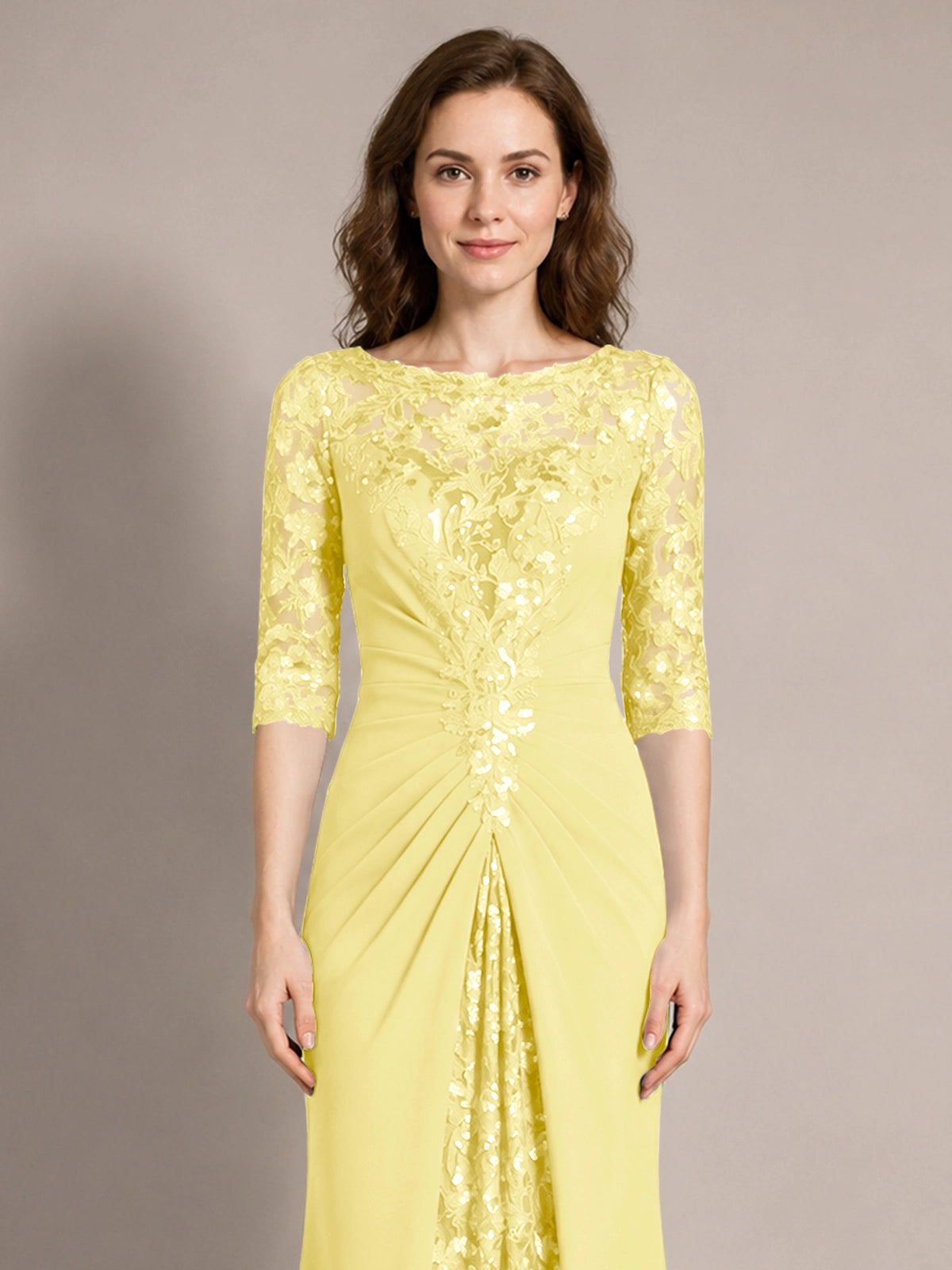 Lace Mother of the Bride Dress with Applique 
