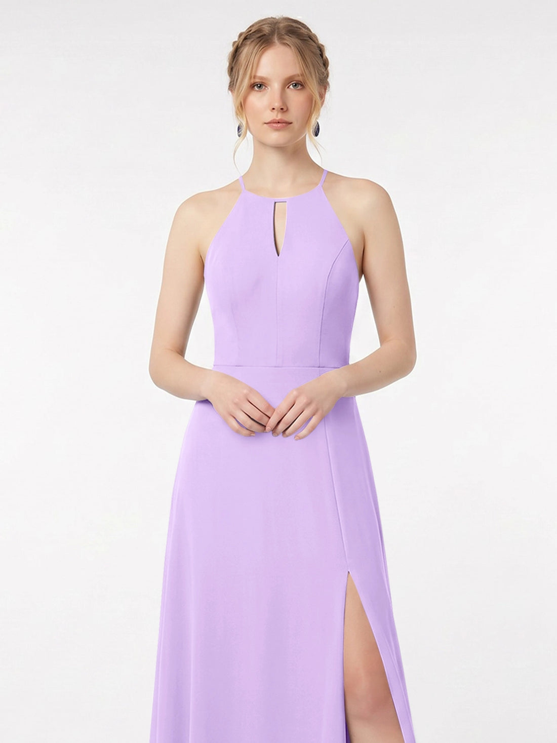 Chiffon Bridesmaid Dress with Halter 