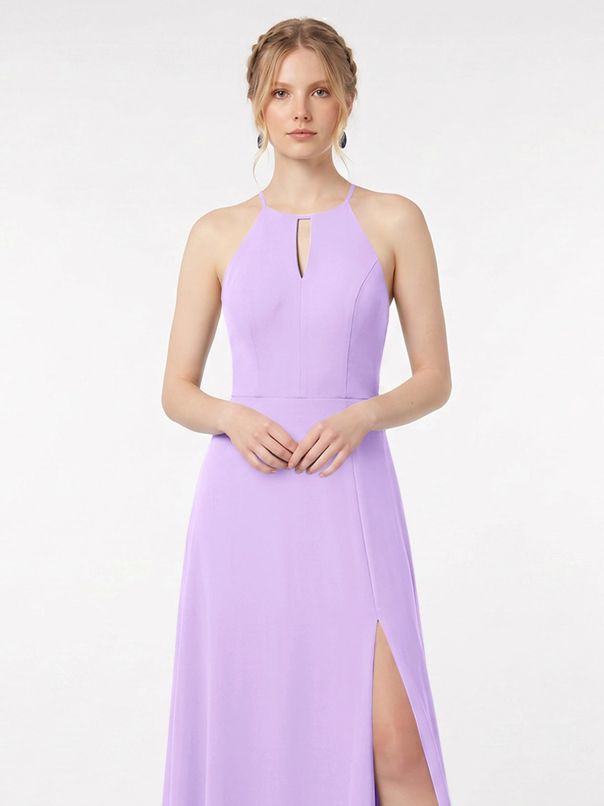 Chiffon Bridesmaid Dress with Halter 